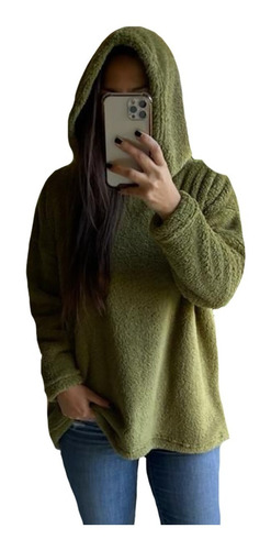 Imagen 7 de 8 de Buzo De Peluche Abrigo Hoodie Oversize Super Abrigado A81