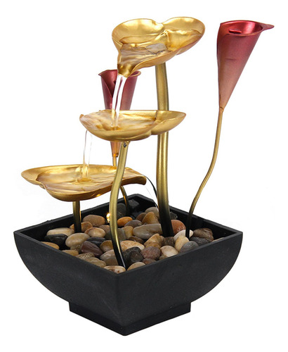 Fuente De Agua De Mesa Cascada Fenshui Iluminado Con Led Con