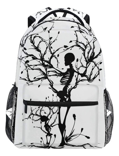 Mochila Negra Con Estampado De Calaveras Del Día De Los Muer