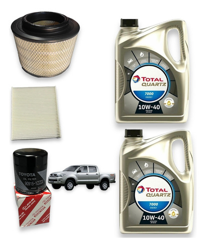 Kit Service X3 Filtros Aceite 10w40 Toyota Hilux 1kd Y 2kd