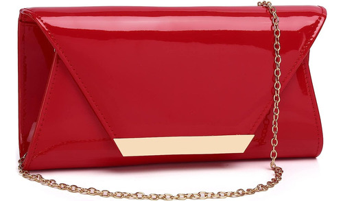 Monederos De Mano Para Mujer, Cartera De Charol Rojo Negro