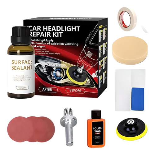 Kit Restaurador Revividor Pulidor De Faros Ópticas De Auto 