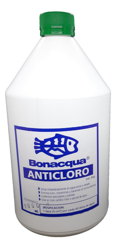 Anticloro Bonacqua 1000l Elimina Cloro Peceras Acuarios