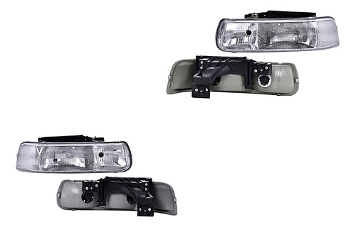 Par Juego Faros Chevrolet Silverado / Custom 1999 - 2002 Qwe