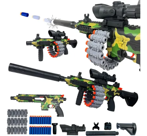 Fuzil Arma De Brinquedo Rifle Com Dardos E Capsulas Nerf M16 Cor