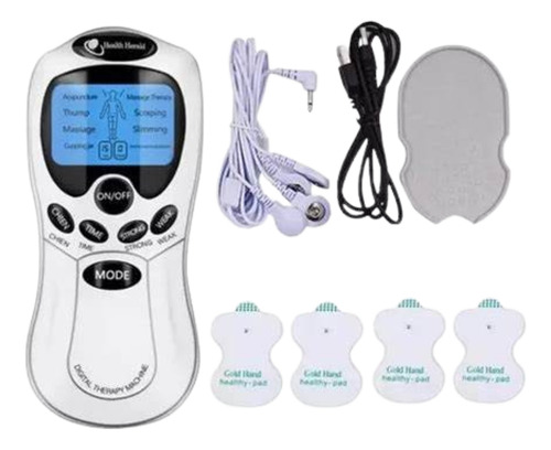 Electroestimulador Terapia Digital 4 Parches Con 8 Modos