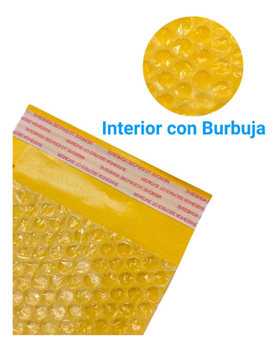 50 Sobres Burbuja Amarillo #3 Para Envíos 15x25cm