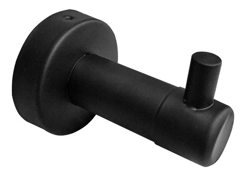 Percha Colgador Redondo 1 Gancho Negro Mate Pared Cima M