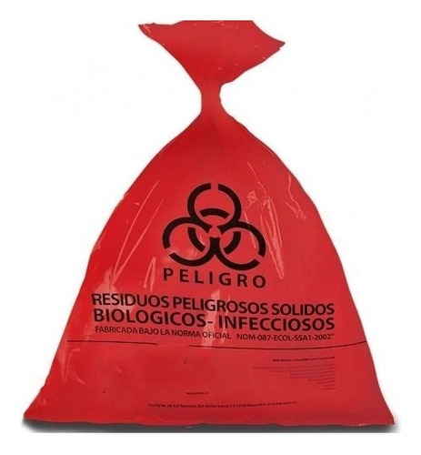 Bolsa Rpbi Roja O Amarilla  110×120 Cm Paquete Con 100 Pz