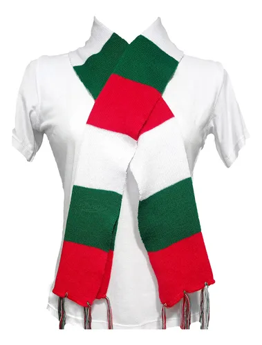 Bufanda En Hilo Tres Rayas Navideña Navidad Tricolor X10