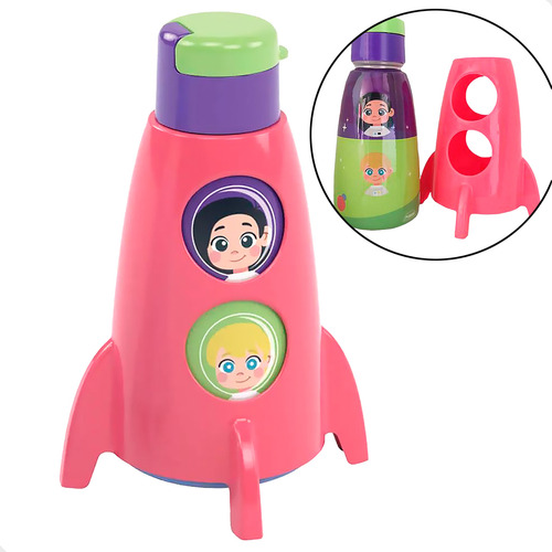 Garrafa De Agua Infantil Escolar Foguete 320ml - Feminina