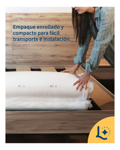 Colchon Matrimonial De Espuma Memory Foam 20cm, Laila Ultra Blanco