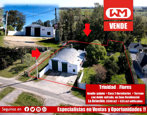 Venta Chacra Con Galpón Y Casa En Trinidad Flores Luminosa Chacra De 3400m2 En Zona La Aviación En Entorno Natural