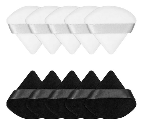 Set 10pz Maquillaje Puffs Polvo Triángulo Esponja Maquillaje