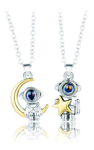 Collares Para Parejas Astronautas Amor Aniversario Regalos