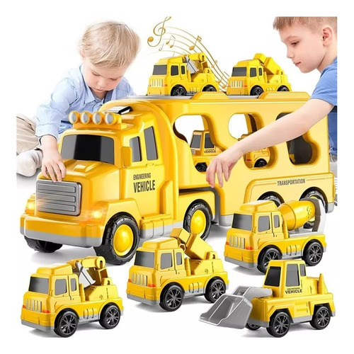 Carritos De Juguete Para Niños 5 En 1, Camiones De Transport