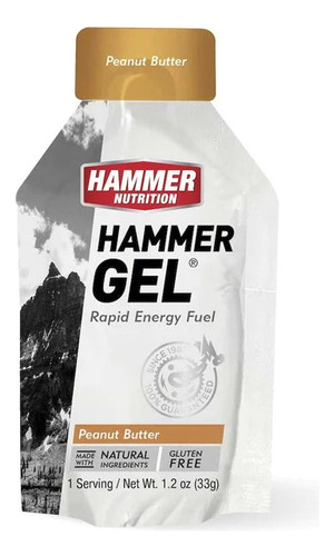 Hammer Gel 33g Energético Con O Sin Cafeína Sabor Peanut butter