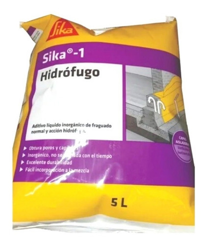 Sika 1 Aditivo Inorganico Hidrofugo X 5 Lt