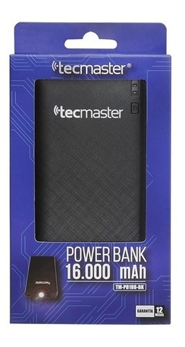 Tecmaster Bateria Portátil De 16000 Mah Color Black