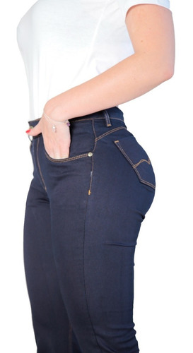 Imagem 3 de 5 de Calça Jeans Semi-flare Feminina Marinho
