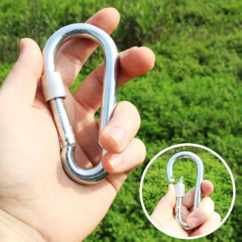 1 X Mosquetón Llavero Clips Tornillo De Bloqueo D Forma