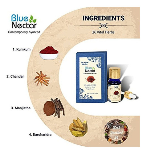 Nectar Azul Kumkumadi Serum Nocturno Para Radiacion Ayurv