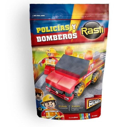 Bloques Rasti Pack Bombero X 44 Piezas 01-1084 (2396)