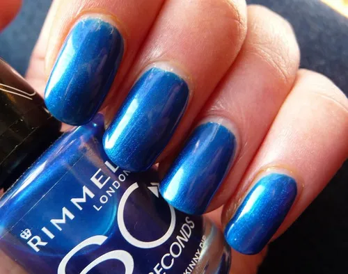Esmalte Rimmel London 60 Seconds 843 Midnight Skinny Dip Color Azul