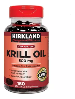 Krill Oil 500mg Omega-3 + Astaxanthin 160 Softgels (usa