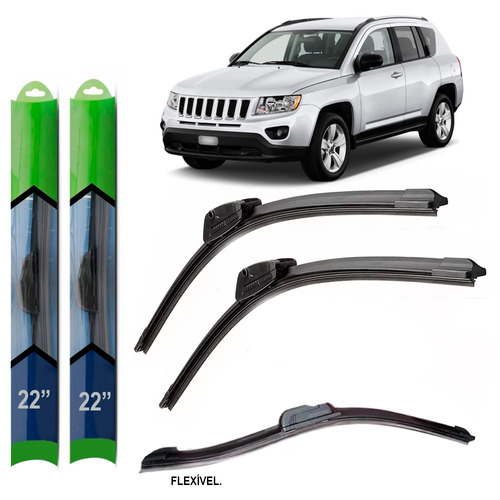 Par Palheta Para-brisa Jeep Compass 2014 Silicone C/garantia