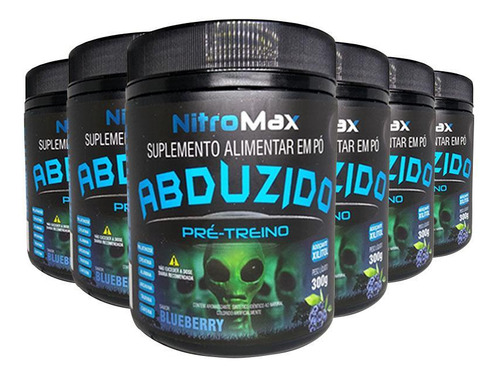 6x Abduzido Pre Treino Nitro Max Blueberry 300g