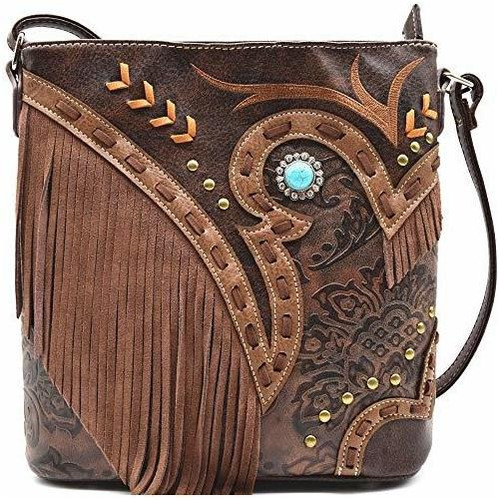 Western Cowgirl Estilo Fringe Cruz Bolsas De Cuerpo 7wprr