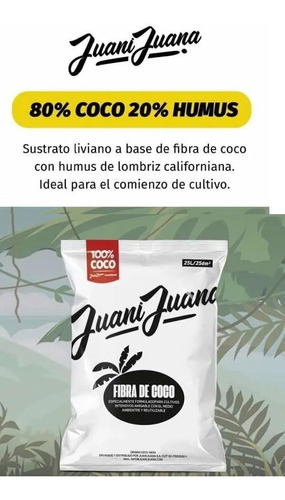 Imagen 4 de 10 de Fibra De Coco Juani Juana 25l 100% Coco Cogoshop Grow