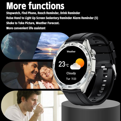 Lakeyloyi - Rastreador De Actividad Física Para Hombres Y Mujeres, Visualización Hd Impermeable, Asistente De Voz Ai 24 Horas De Sueño, Monitoreo De F