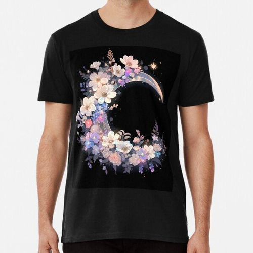 Remera Una Media Luna Con Flores Algodon Premium