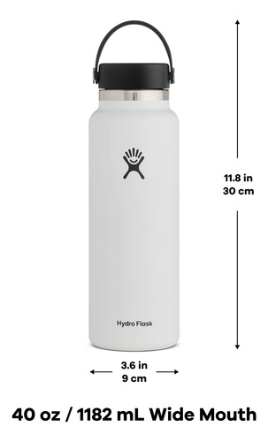 Botella De Agua Deportiva Acero Inoxidable Boca Ancha Negro