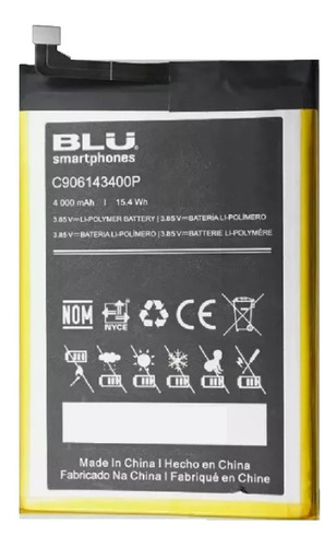 Bateria Pila Blu G50 Plus V50 C906143400 Ya Instalada Tienda