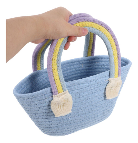 Bolso Tejido A Mano Con Forma De Arcoíris Para Verano, Playa