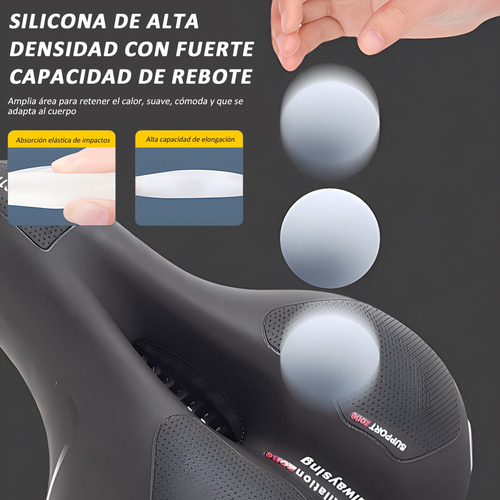 Asiento Para Bicicleta Cómodo Sillin Mtb Con Luz Trasera
