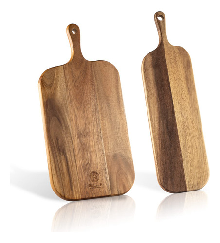 Juego De Tablas De Cortar De Madera Con Mango Para Cocina, G