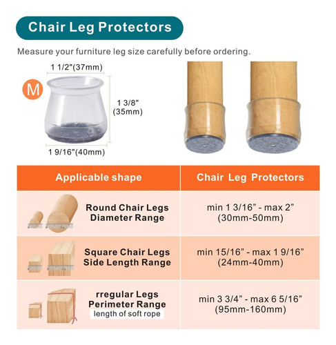 Protector Patas Sillas, 32 Protección De Silicona Para