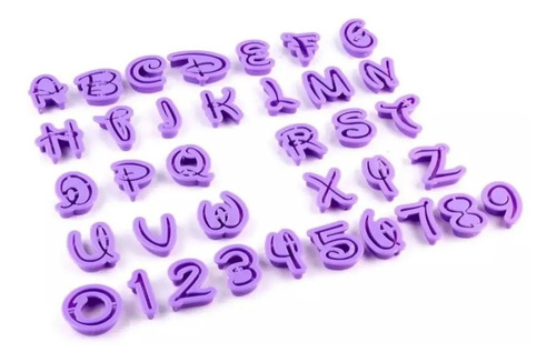 Cortador Alfabeto Letras Números Disney Fondant  Repostería 