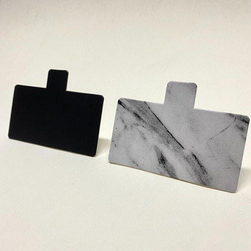 Imagen 8 de 10 de Base Rectangular Ppm Pestaña Negro Mármol 11x6cm (x100u) 197