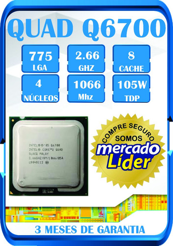 Processador Intel Quad Q6700 Lga775 Cpu. Temos Q9400 Q8400 ¨
