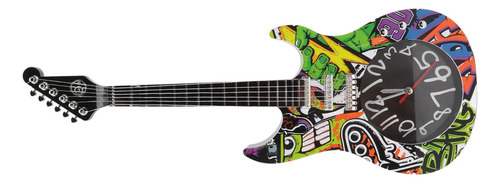Reloj De Pared Con Forma De Guitarra Que Simula El Tiempo, D