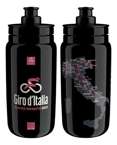 Caramañola Botella Ciclismo Elite Fly 550ml Giro De Italia Color Negro