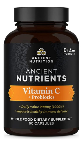Ancient Nutrition Vitamin C + Probiotics 900mg 60capsulas