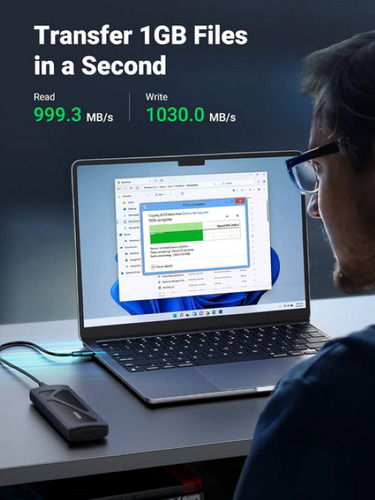 Case Gaveta Externa Para Ssd Ugreen M.2 Nvme 10gbps C/ Cabos