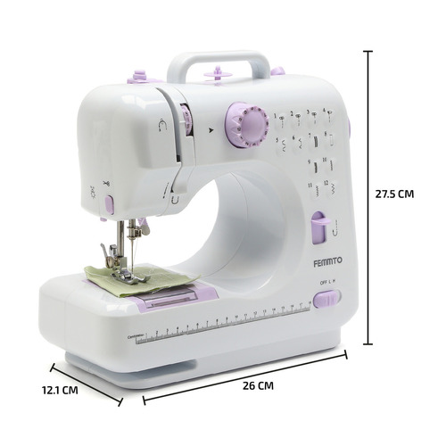 Mini máquina de coser  recta Femmto HLT12 portable blanca 220V