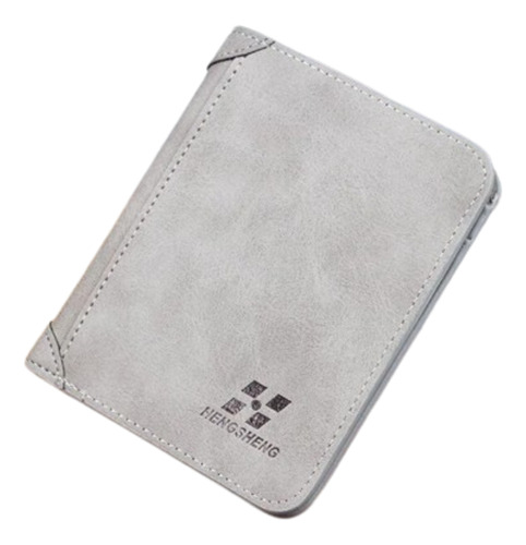 Cartera De Cuero Plegable Para Hombre De Moda Casual Color Grey